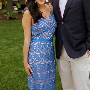 Cobalt blue eyelet dress